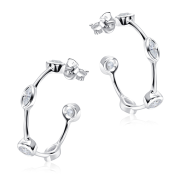 Unique Designed With CZ Stone Silver Ear Stud STS-5538